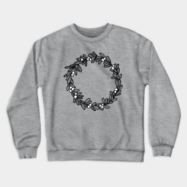 Mistletoe Wreath Crewneck Sweatshirt by crumpetsandcrabsticks